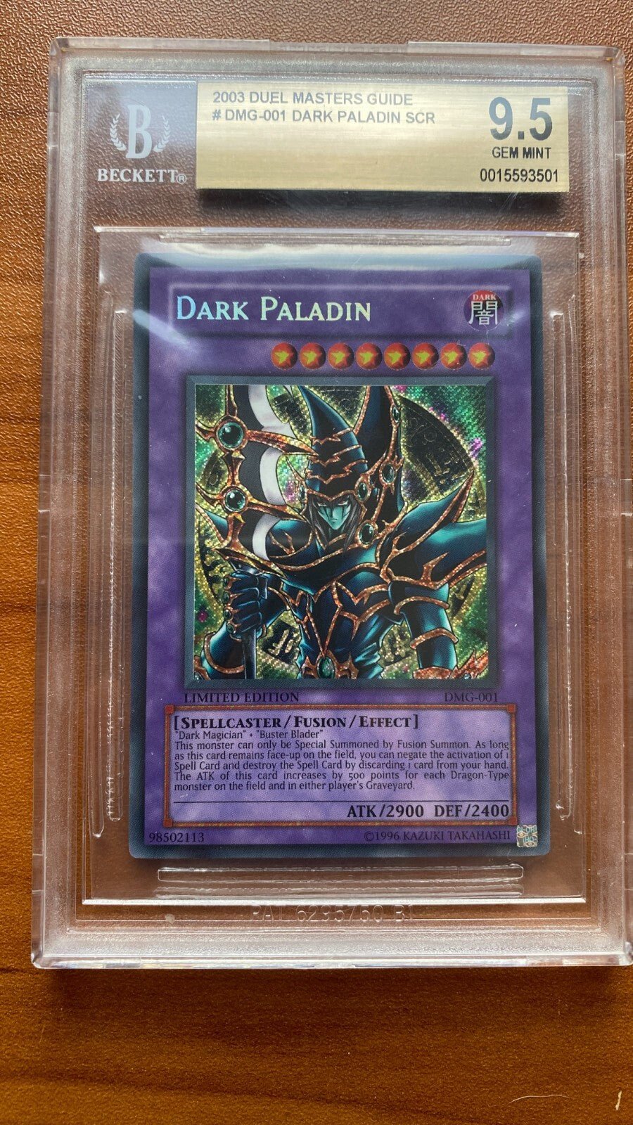 2003 Dark Paladin DMG - 001 Duel Master's Guide Secret Rare YuGiOh BGS 9.5 PSA