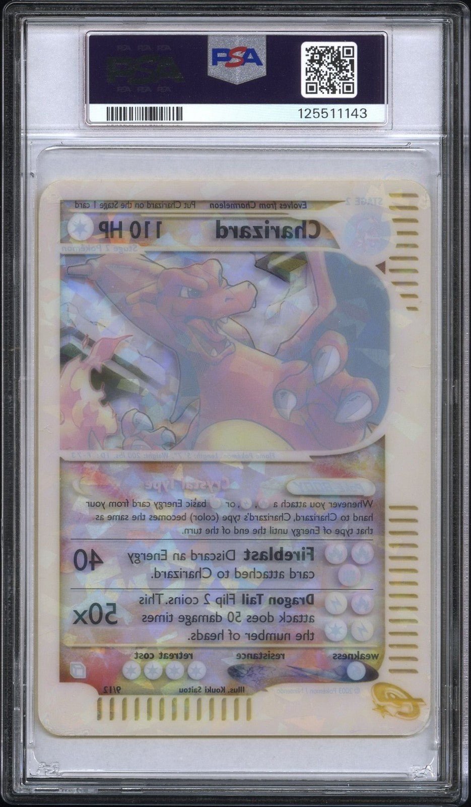 2003 Pokemon Skyridge Charizard Box Topper 9 PSA 4