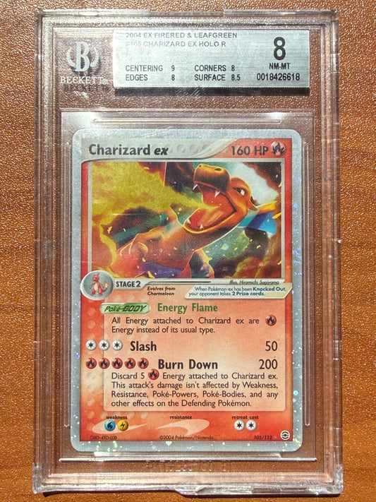 2004 Charizard ex 105/112 FireRed & LeafGreen Holo Ultra Rare BGS 8