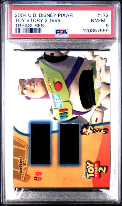2004 UPPER DECK DISNEY PIXAR TOY STORY 2 Reel Piece of History PSA 8 MISPRINT?