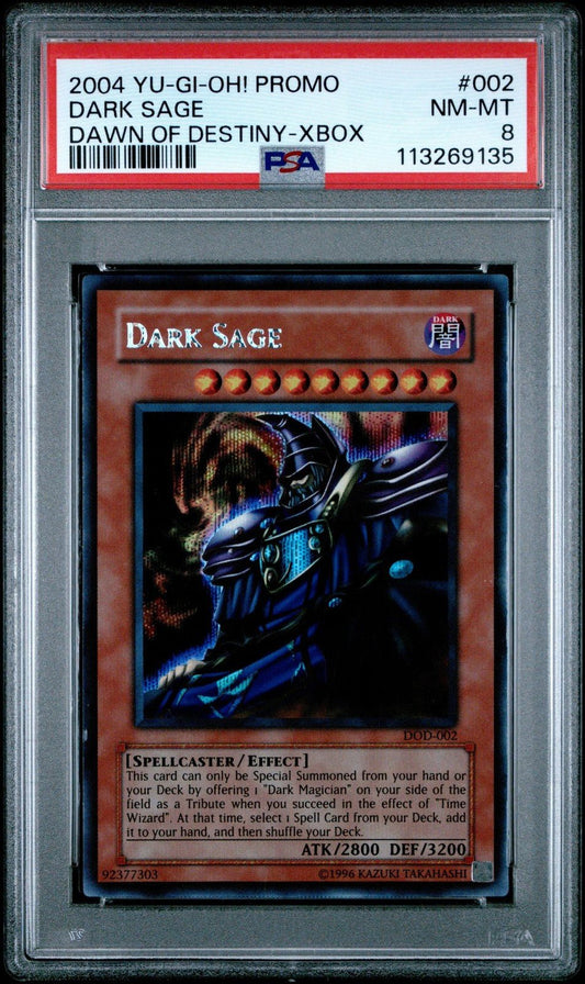 2004 YuGiOh! Dawn of Destiny Promos Dark Sage DOD - 002 PSA 8
