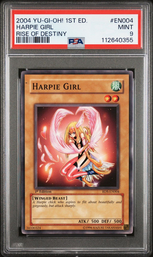 2004 YUGIOH! RDS - RISE OF DESTINY 1ST EDITION EN004 HARPIE GIRL PSA 9