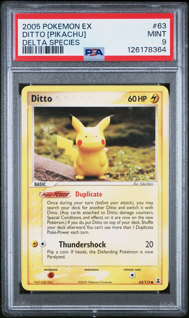 2005 POKEMON EX DELTA SPECIES 63 DITTO [PIKACHU] PSA 9