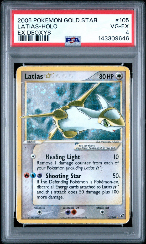 2005 POKEMON EX DEOXYS GOLD STAR 105 LATIAS - HOLO PSA 4
