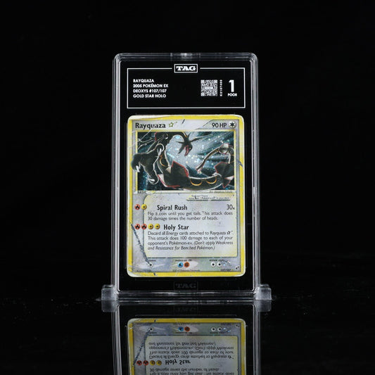 2005 POKEMON EX DEOXYS GOLD STAR 107 RAYQUAZA - HOLO TAG 1