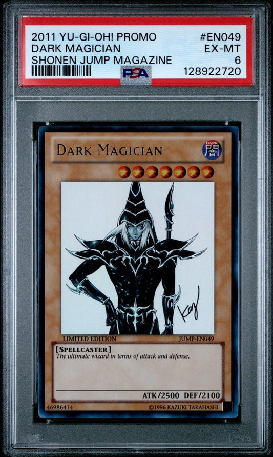 2011 YU - GI - OH! PROMO SHONEN JUMP MAGAZINE EN049 DARK MAGICIAN PSA 6