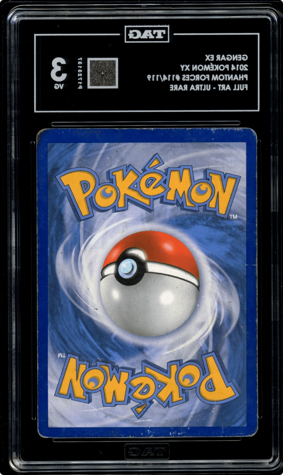 2014 POKEMON XY PHANTOM FORCES 114 FULL ART/GENGAR EX TAG 3