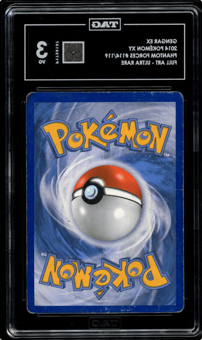 2014 POKEMON XY PHANTOM FORCES 114 FULL ART/GENGAR EX TAG 3