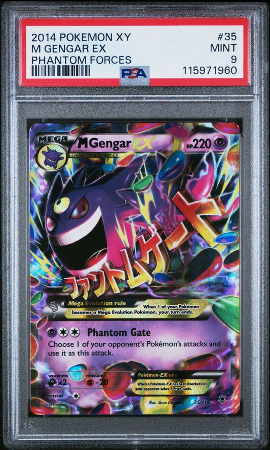 2014 Pokemon Xy Phantom Forces 35 M Gengar Ex Phantom Forces PSA 9