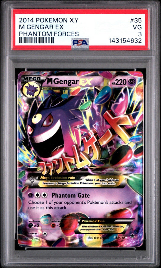 2014 Pokemon XY Phantom Forces M Gengar EX 35 PSA 3