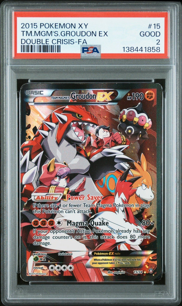 2015 POKEMON XY DOUBLE CRISIS 15 TEAM MAGMA'S GROUDON EX PSA 2