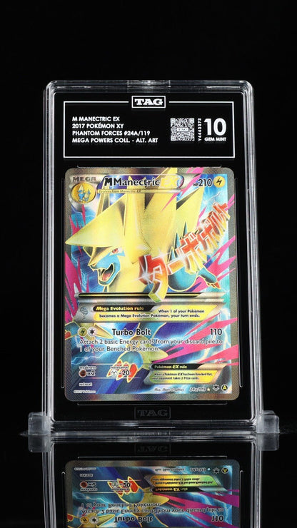 2017 POKEMON MEGA POWERS COLLECTION PROMO 24A FULL ART/M MANECTRIC EX TAG 10