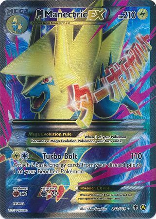 2017 POKEMON MEGA POWERS COLLECTION PROMO 24A FULL ART/M MANECTRIC EX TAG 10