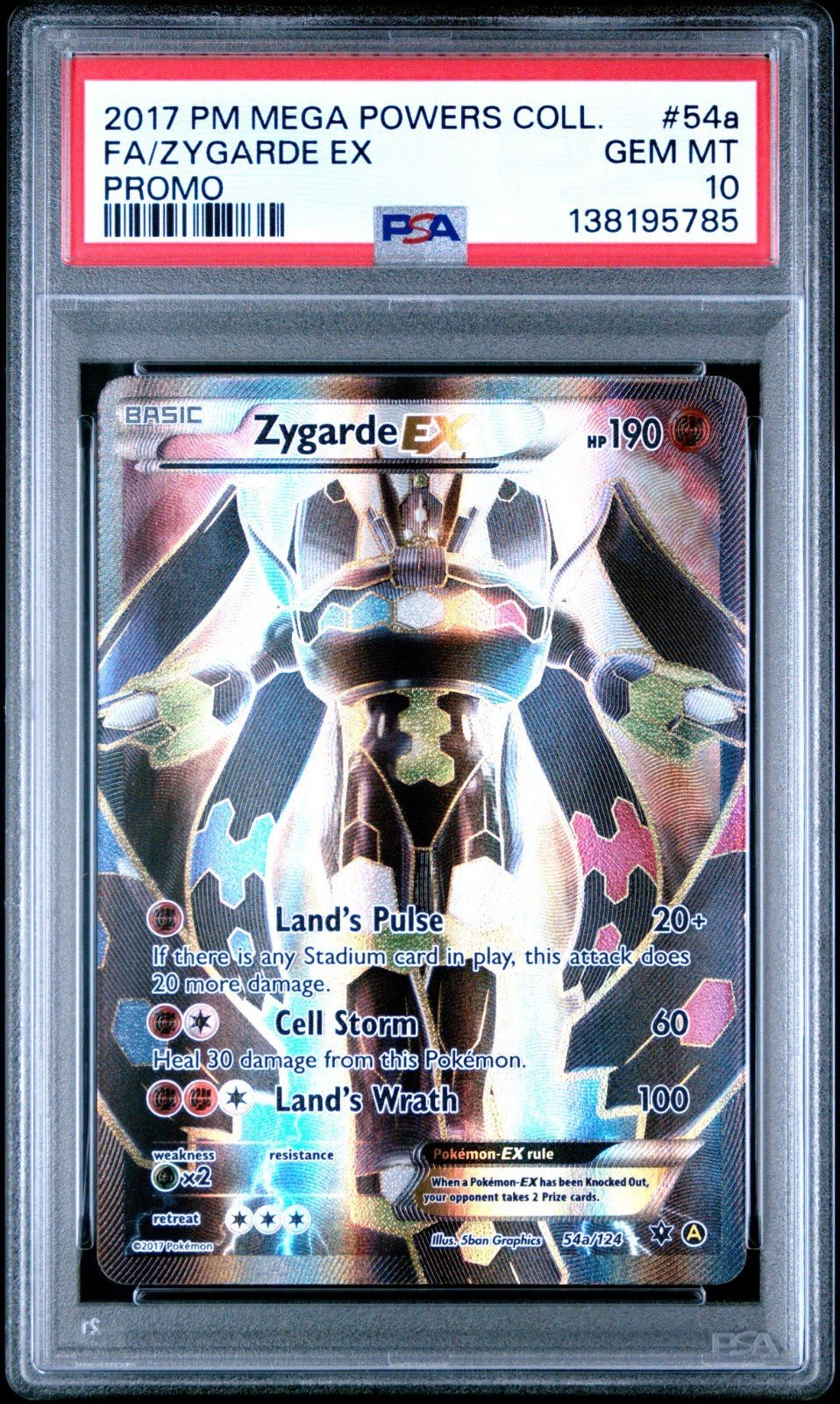 2017 POKEMON MEGA POWERS COLLECTION ZYGARDE EX 54A PSA 10
