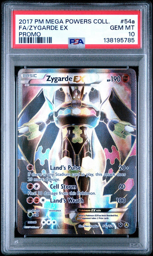 2017 POKEMON MEGA POWERS COLLECTION ZYGARDE EX 54A PSA 10