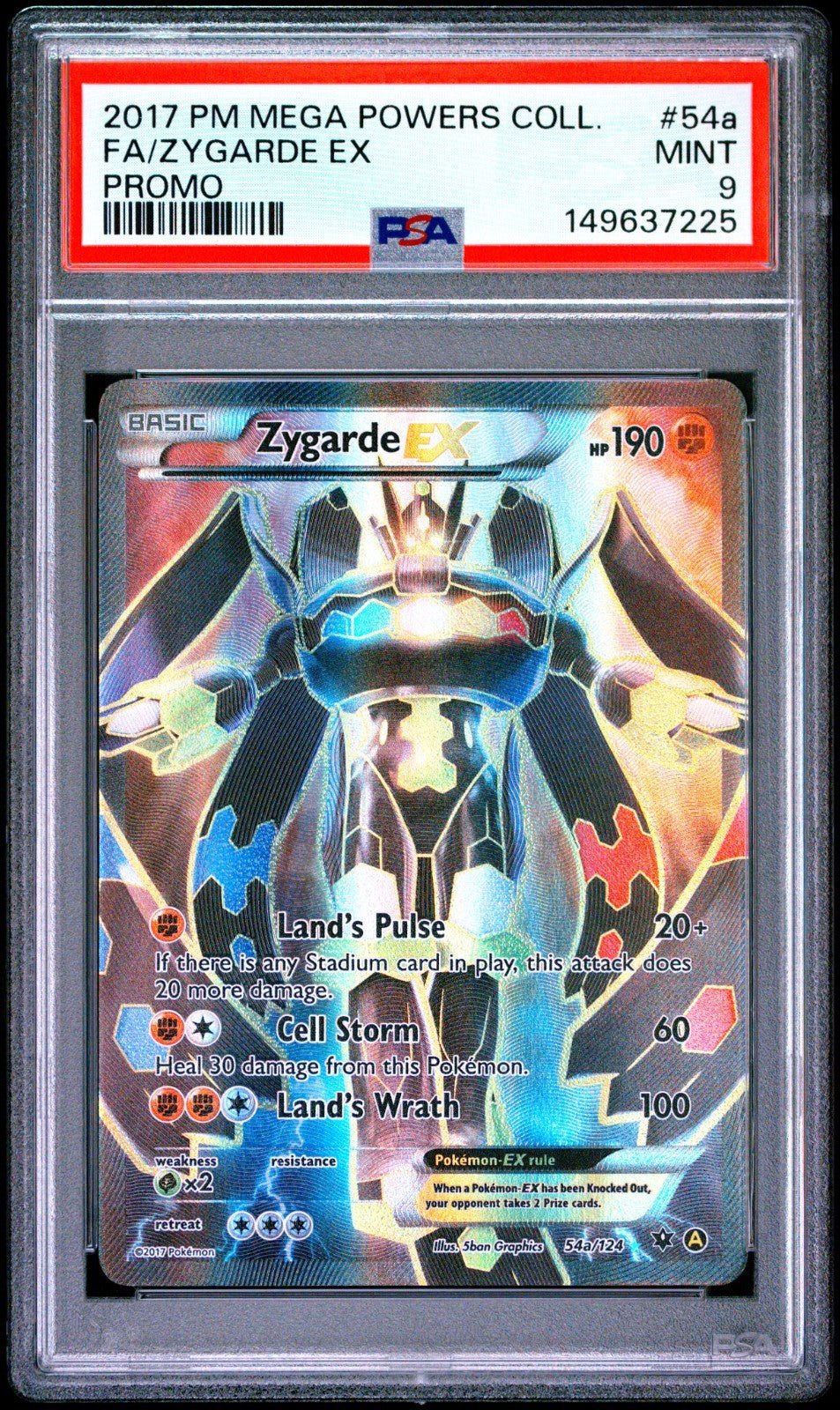 2017 Pokemon Zygarde EX Full Art Promo 54a PSA 9