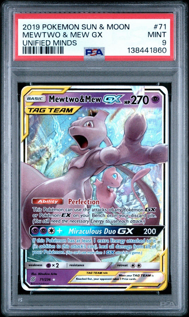 2019 POKEMON 2019 WORLD CHAMPIONSHIPS DECK: PERFECTION 71 MEWTWO & MEW GX PSA 9