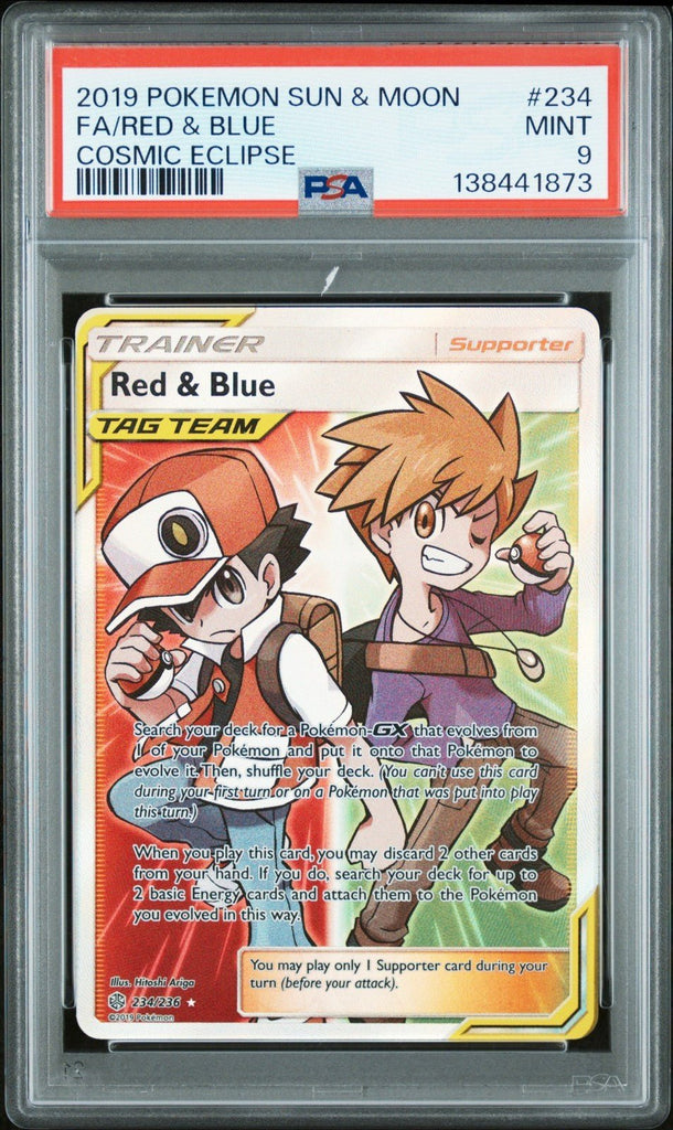 2019 Pokemon Cosmic Eclipse - Red & Blue FA Full Art 234 - PSA 9