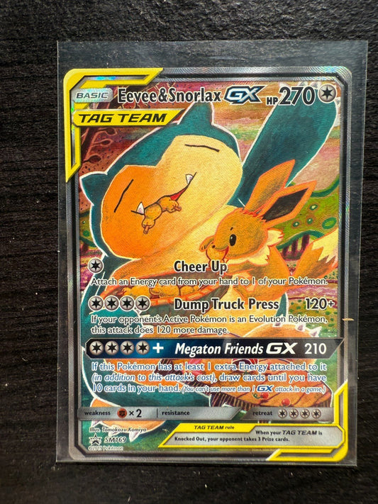 2019 Pokemon Eevee & Snorlax GX SM169 Sun and Moon Promos Tag Team Full Art NM