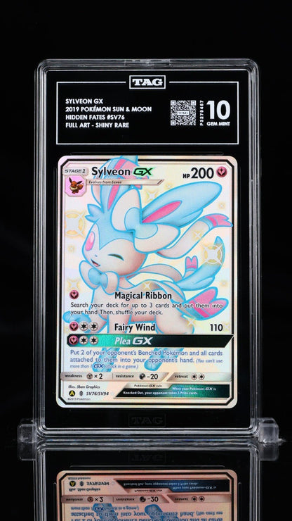 2019 Pokemon Hidden Fates Sylveon GX SV76 TAG 10 GEM MINT Shiny Vault Ultra Rare