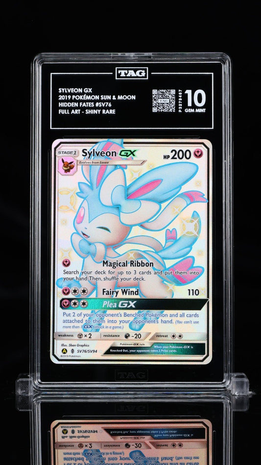 2019 Pokemon Hidden Fates Sylveon GX SV76 TAG 10 GEM MINT Shiny Vault Ultra Rare