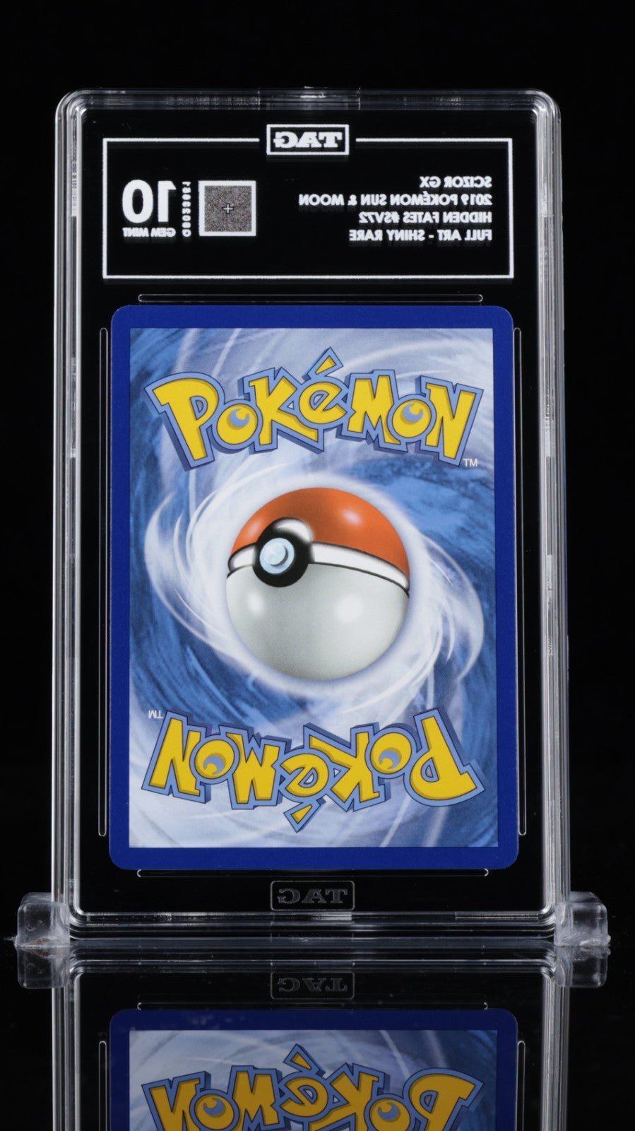 2019 POKEMON SUN & MOON HIDDEN FATES SV72 FULL ART/SCIZOR GX TAG 10