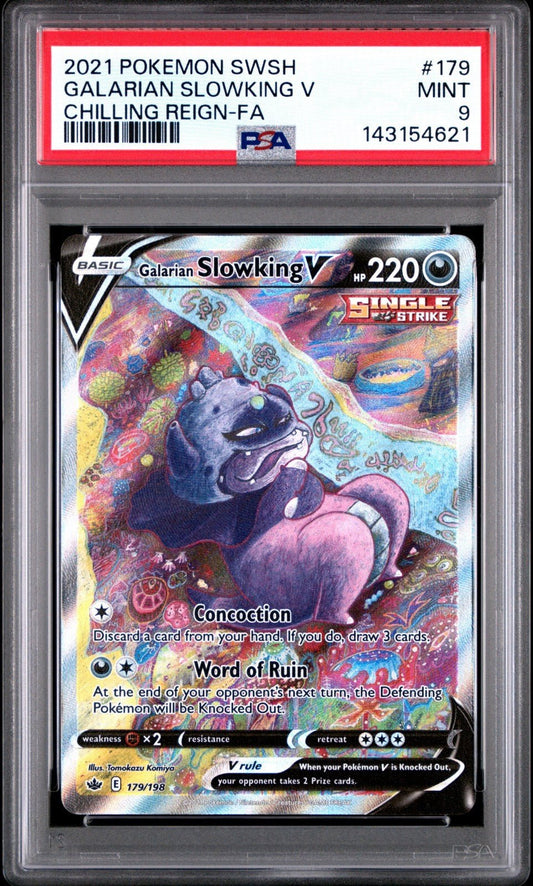 2021 Pokemon Galarian Slowking V PSA 9 Chilling Reign - FA 179/198