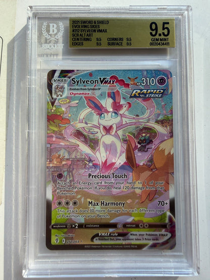 2021 Pokemon SWSH Evolving Skies Sylveon VMAX 212/203 BGS 9.5