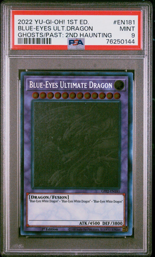 2022 Yu - Gi - Oh! Blue - Eyes Ultimate Dragon GFP2 - EN181 Ghost Rare PSA 9 MINT