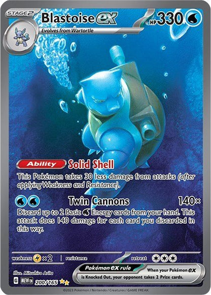 2023 Pokemon Blastoise Ex  200/165 Holo SIR Full Art Scarlet & Violet 151 TAG 9