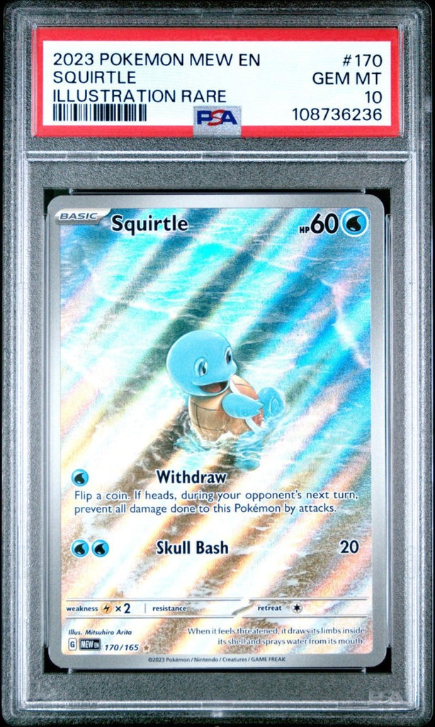 2023 POKEMON MEW EN - 151 ILLUSTRATION RARE 170 SQUIRTLE PSA 10