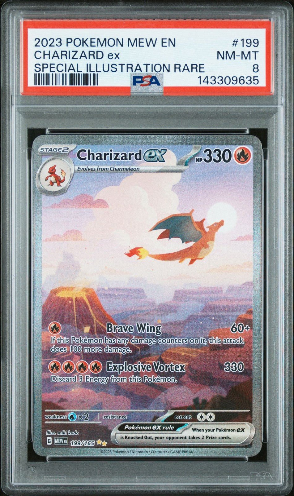 2023 Pokemon Mew En Charizard Ex Special Illustration Rare 199 PSA 8