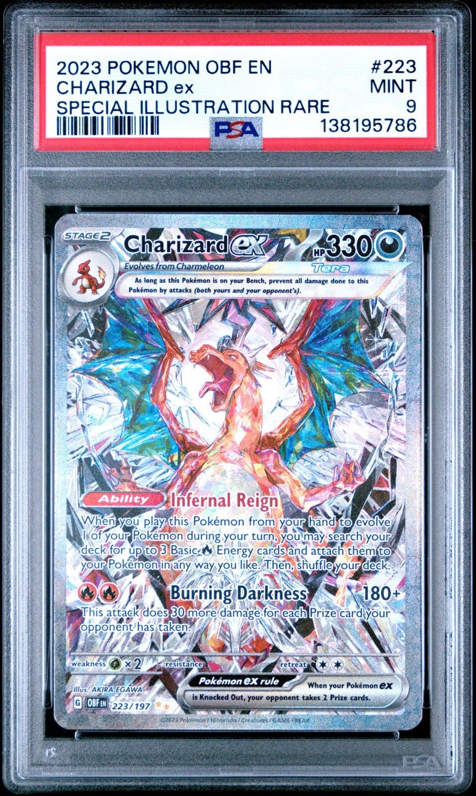 2023 POKEMON OBF EN - OBSIDIAN FLAMES SPECIAL ILLUSTRATION RARE CHARIZARD EX PSA 9