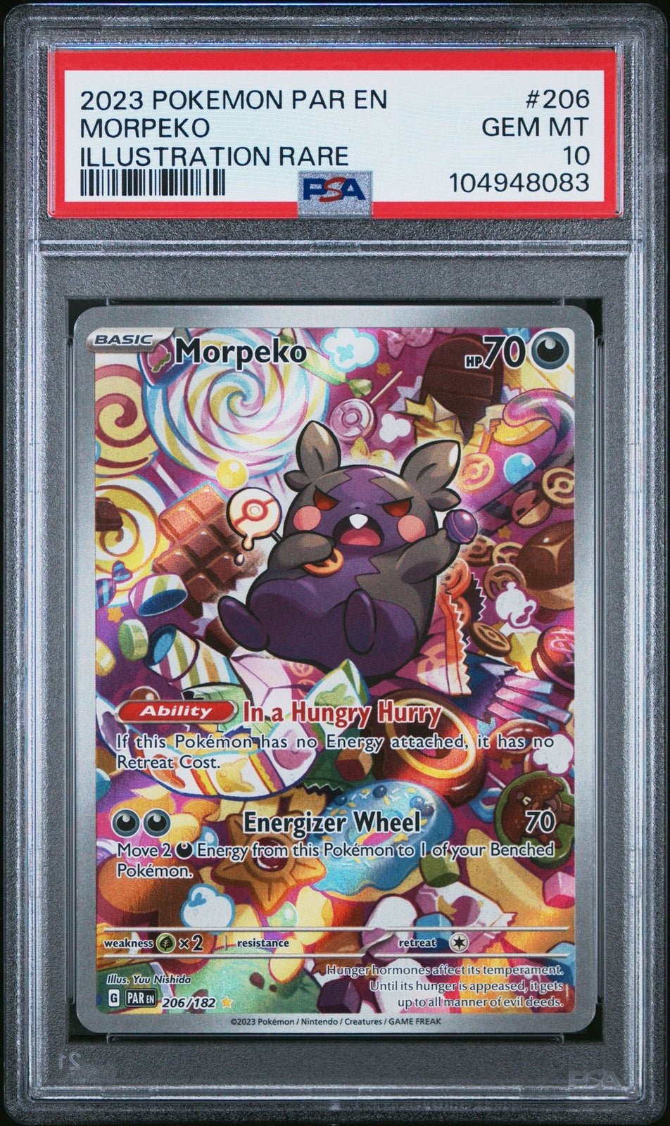 2023 Pokemon Paradox Rift Morpeko 206/182 IR Illustration Rare PSA 10
