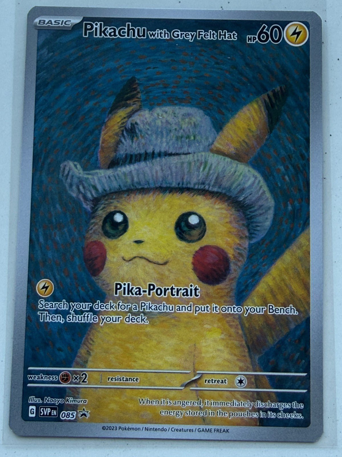2023 Pokemon SVP EN Pokemon x Van Gogh 085 Pikachu With Grey Felt Hat NM