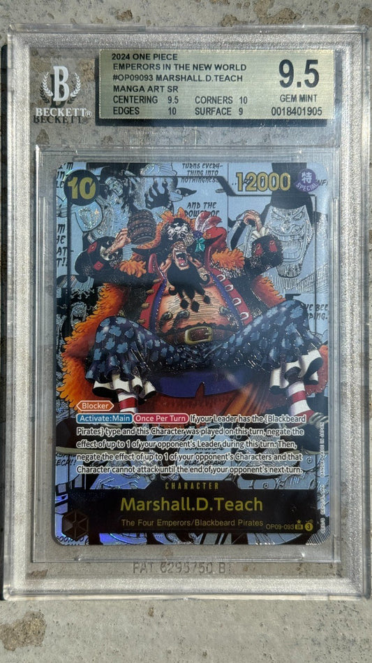 2024 Marshall D. Teach Manga Alt Art One Piece TCG BGS 9.5 OP09 - 093 English