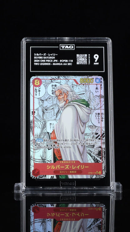 2024 One Piece Japanese Silvers Rayleigh Manga Alternate Art OP08-118 TAG 9