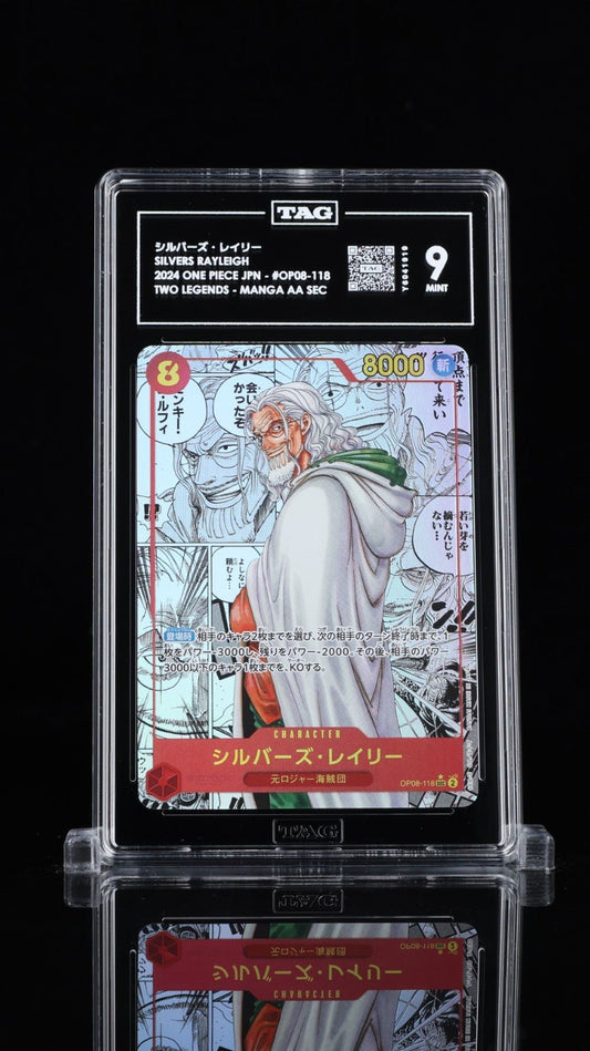 2024 One Piece Japanese Silvers Rayleigh Manga Alternate Art OP08-118 TAG 9