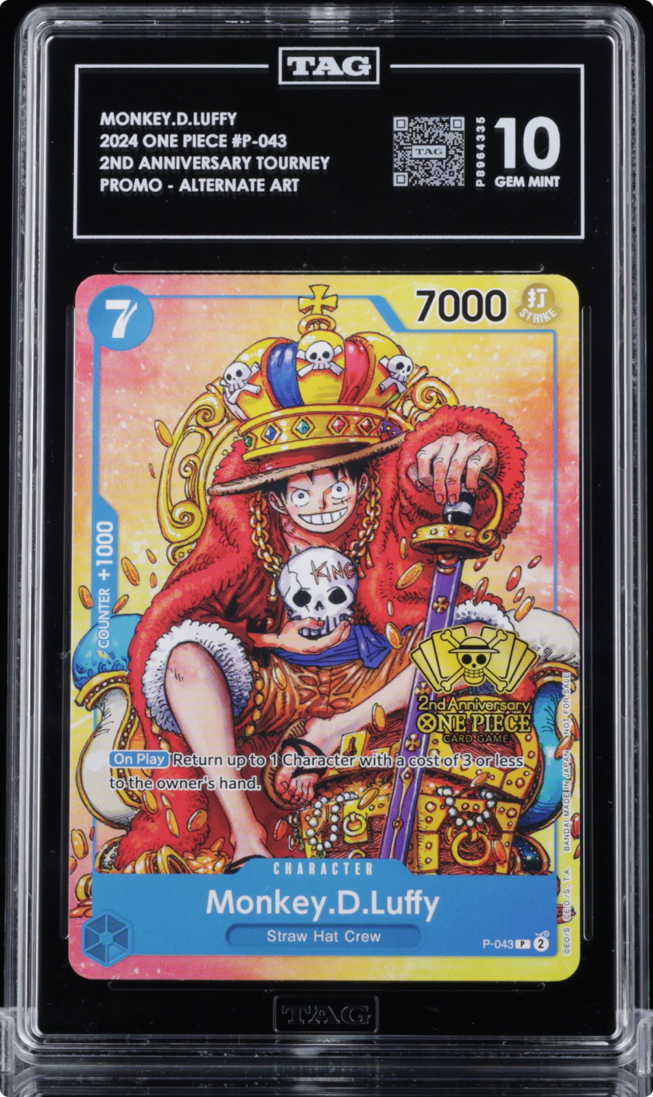 2024 One Piece Monkey D. Luffy 2nd Anniversary Tournament P-043 TAG 10