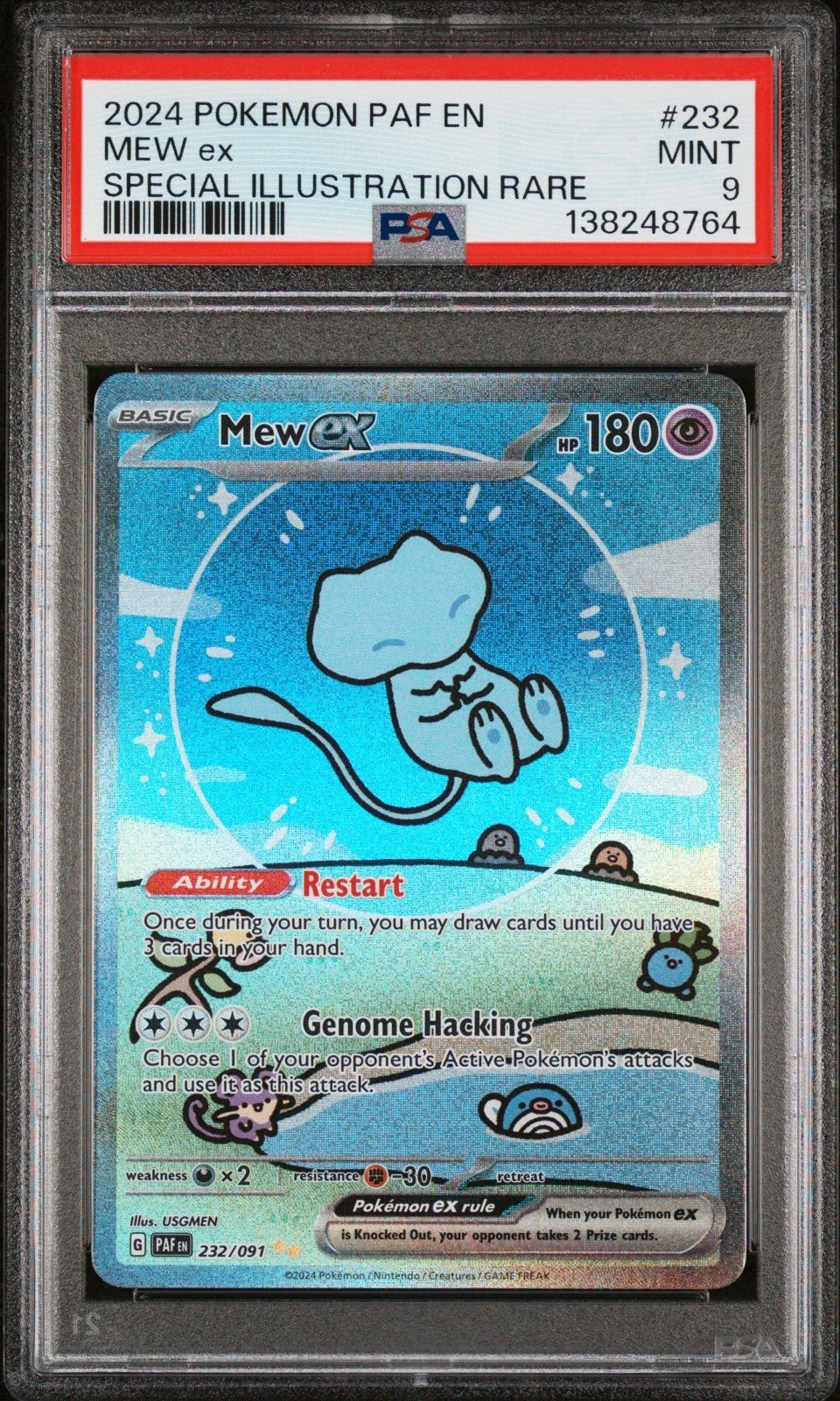 2024 POKEMON PAF EN - PALDEAN FATES SPECIAL ILLUSTRATION RARE 232 MEW EX PSA 9