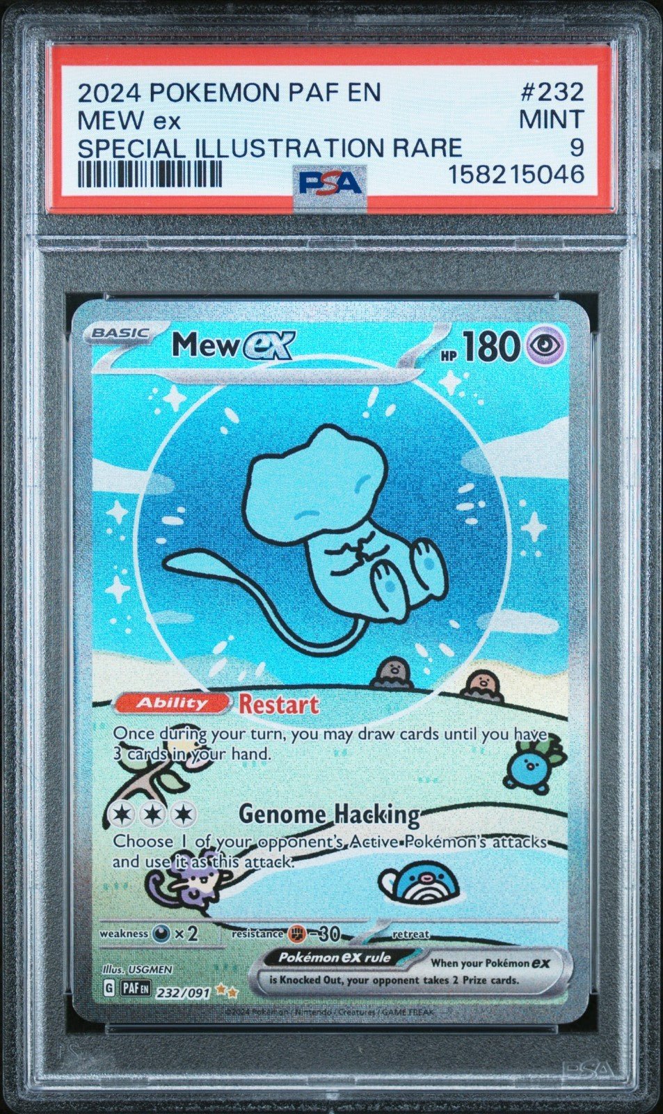 2024 POKEMON PAF EN-PALDEAN FATES SPECIAL ILLUSTRATION RARE 232 MEW EX PSA 9