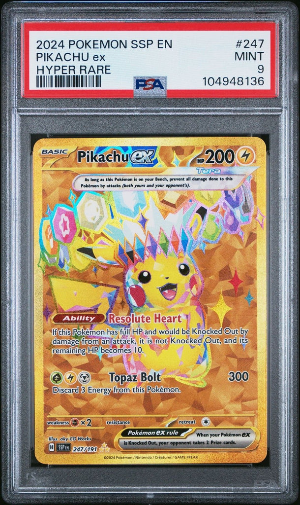 2024 POKEMON SSP EN - SURGING SPARKS 247/191 HYPER RARE PIKACHU 247 EX PSA 9