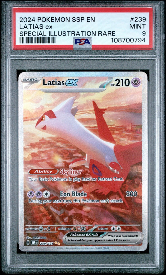 2024 POKEMON SSP EN - SURGING SPARKS SPECIAL ILLUSTRATION RARE LATIAS EX PSA 9