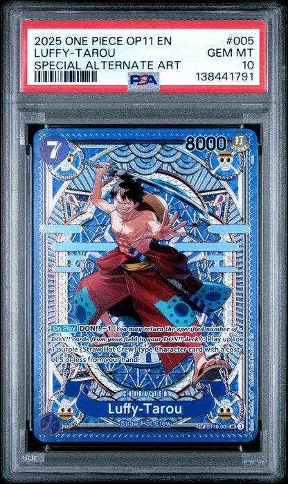 2025 ONE PIECE OP11 EN LUFFY - TAROU SPECIAL ALTERNATE ART PSA 10 ST18 - 005 SP 2
