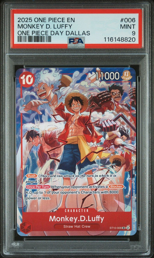 2025 ONE PIECE PROMOS ONE PIECE DAY DALLAS 006 MONKEY D. LUFFY PSA 9