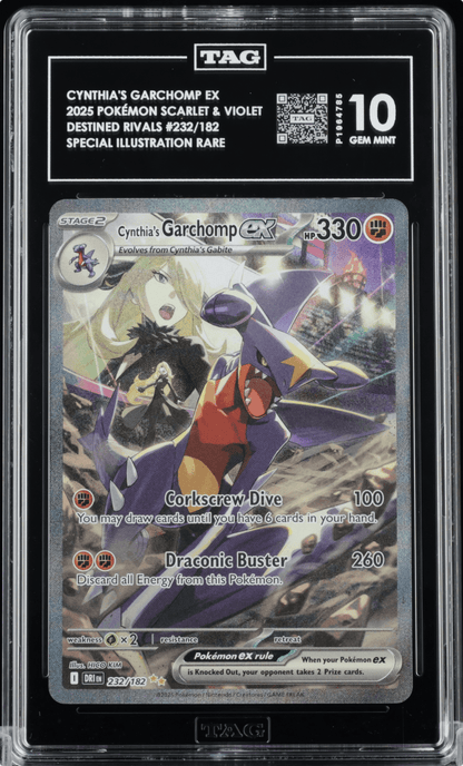 2025 POKEMON DRI EN-DESTINED RIVALS 232 CYNTHIA'S GARCHOMP EX TAG 10