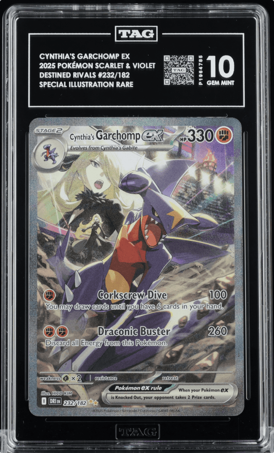 2025 POKEMON DRI EN-DESTINED RIVALS 232 CYNTHIA'S GARCHOMP EX TAG 10