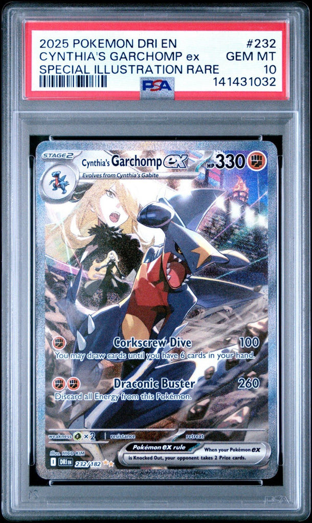 2025 POKEMON EN - SPECIAL ILLUSTRATION RARE 232 CYNTHIA'S GARCHOMP EX PSA 10 2