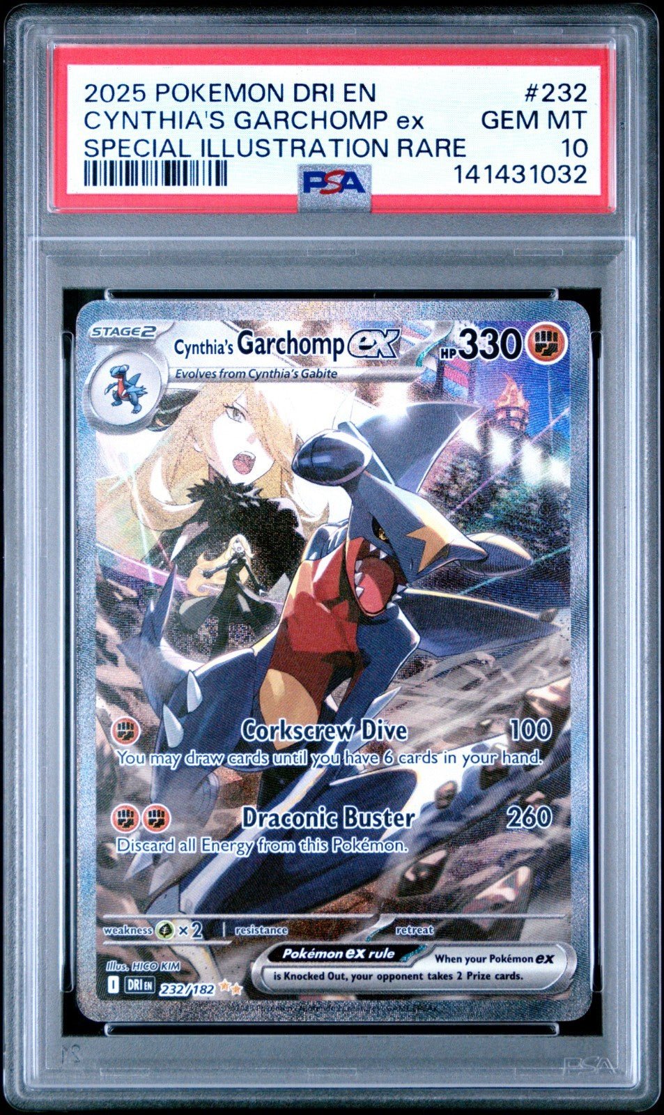 2025 POKEMON EN - SPECIAL ILLUSTRATION RARE 232 CYNTHIA'S GARCHOMP EX PSA 10 2