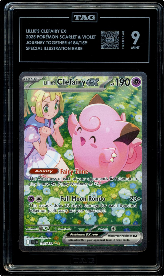 2025 Pokemon Journey Together Lillie's Clefairy ex 184/159 PSA 10 GEM MINT